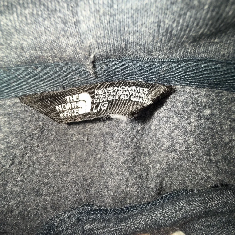 North Face Classic Blue Gray Hoodie with Logo